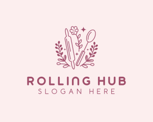 Baking Spoon Rolling Pin logo design