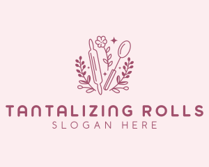 Baking Spoon Rolling Pin logo design