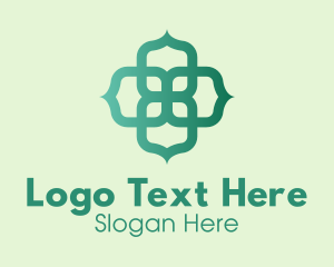 Green Minimalist Radial Clover  logo