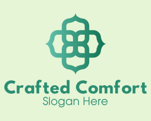 Green Minimalist Radial Clover  logo design