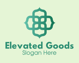 Green Minimalist Radial Clover  logo design