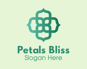 Green Minimalist Radial Clover  logo design