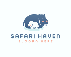 Hippo Animal Safari logo design