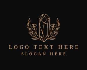 Golden Floral Gemstone  logo