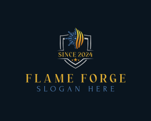 Cold Heating Fire logo design