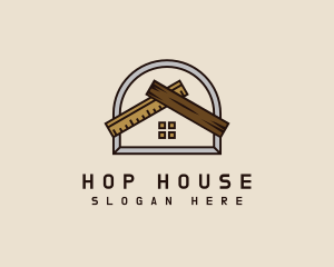 Wood House Construction logo design