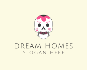 Festive Floral Skull logo