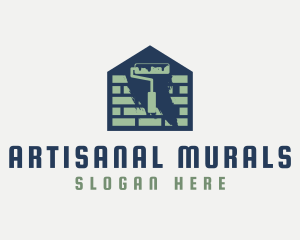 Brick Home Painting logo design