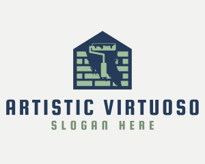 Brick Home Painting logo design