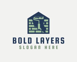 Brick Home Painting logo design