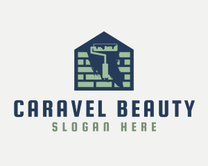 Brick Home Painting logo design