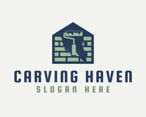 Brick Home Painting logo design