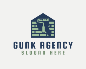 Brick Home Painting logo design