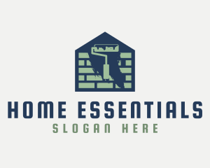 Brick Home Painting logo design