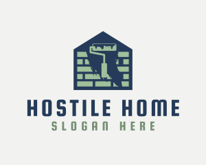 Brick Home Painting logo design