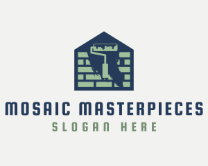 Brick Home Painting logo design