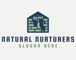 Brick Home Painting logo design