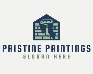 Brick Home Painting logo design