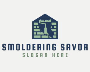 Brick Home Painting logo design