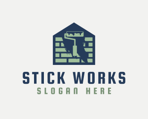 Brick Home Painting logo design