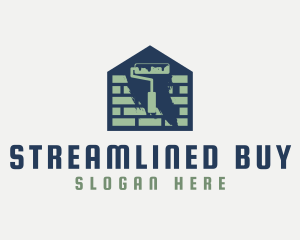 Brick Home Painting logo design