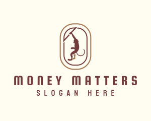 Hanging Monkey Oval logo design