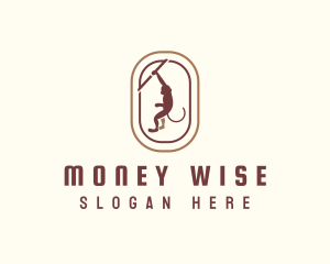 Hanging Monkey Oval logo design