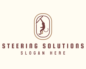 Hanging Monkey Oval logo design