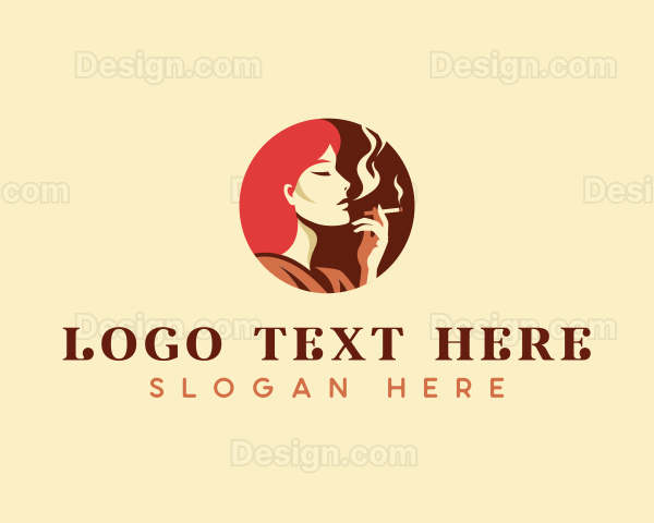 Smoking Lady Cigarette Logo