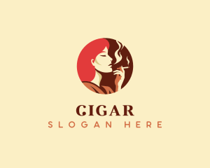 Smoking Lady Cigarette logo design