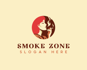 Smoking Lady Cigarette logo design