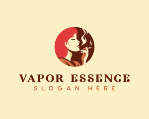 Smoking Lady Cigarette logo design