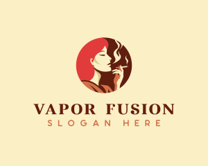 Smoking Lady Cigarette logo design