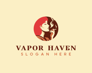 Smoking Lady Cigarette logo design