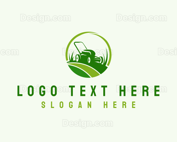 Lawn Mower Gardening Logo