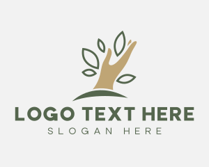 Tree Hand Leaf logo