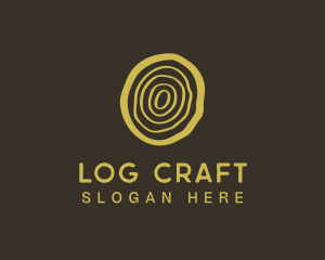 Wood Log Cut logo design