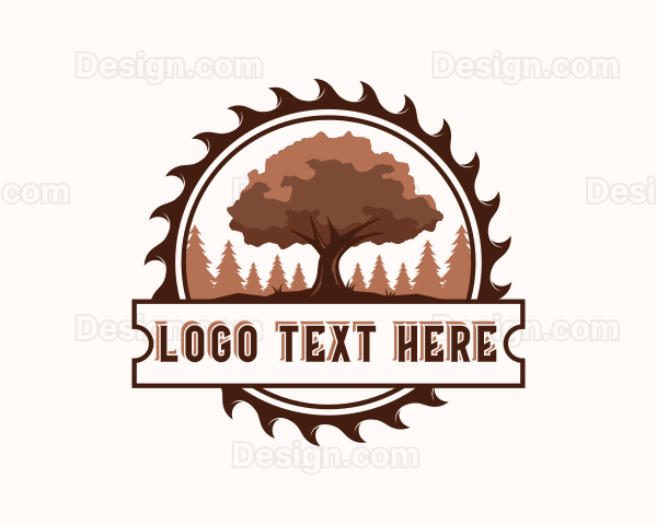 Sawmill Woodcutter Tree Logo