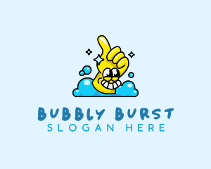 Cleaning Glove Bubbles logo design