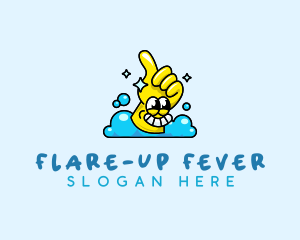 Cleaning Glove Bubbles logo design