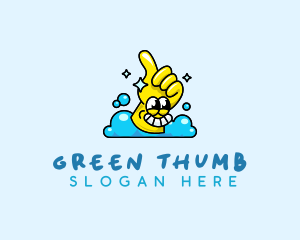 Cleaning Glove Bubbles logo design