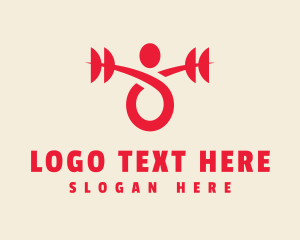 Abstract Red Weightlifter logo