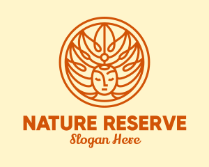 Orange Nature Goddess logo design