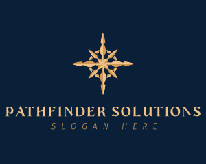 Gold Compass Navigator logo design