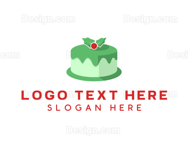 Christmas Cake Dessert Logo