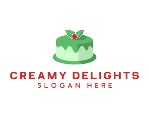 Christmas Cake Dessert  logo design