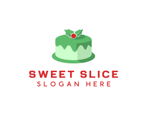 Christmas Cake Dessert  logo design