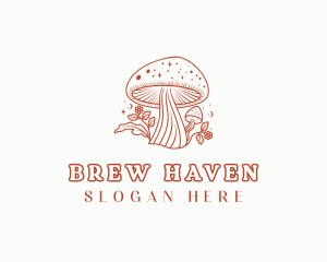 Natural Herbal Mushroom logo design