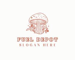 Natural Herbal Mushroom logo design