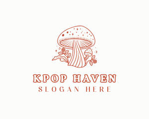 Natural Herbal Mushroom logo design